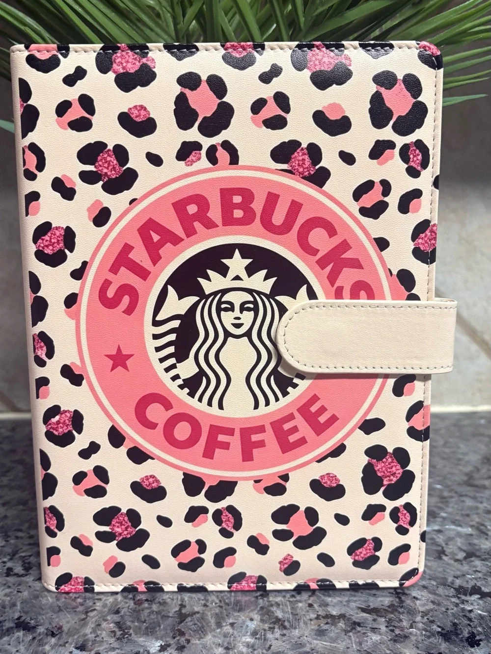 Starbucks Coffee Custom A5 Leopard Binder with 50 lined paper included.